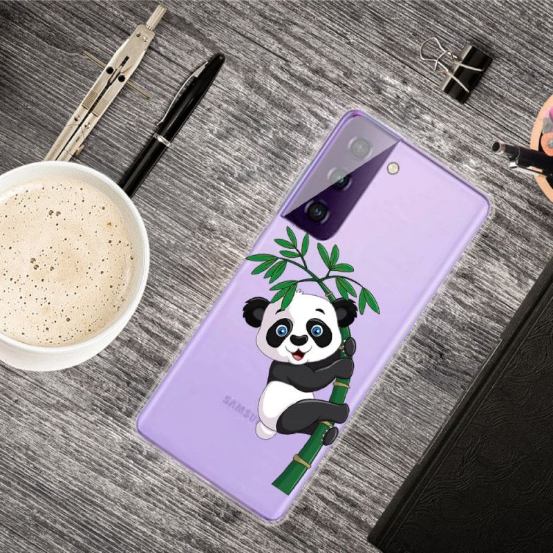 Cover Samsung Galaxy S21 Plus 5G Gennemsigtig Panda På Bambus