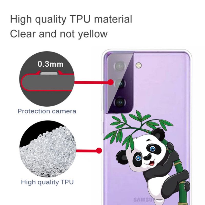 Cover Samsung Galaxy S21 Plus 5G Gennemsigtig Panda På Bambus