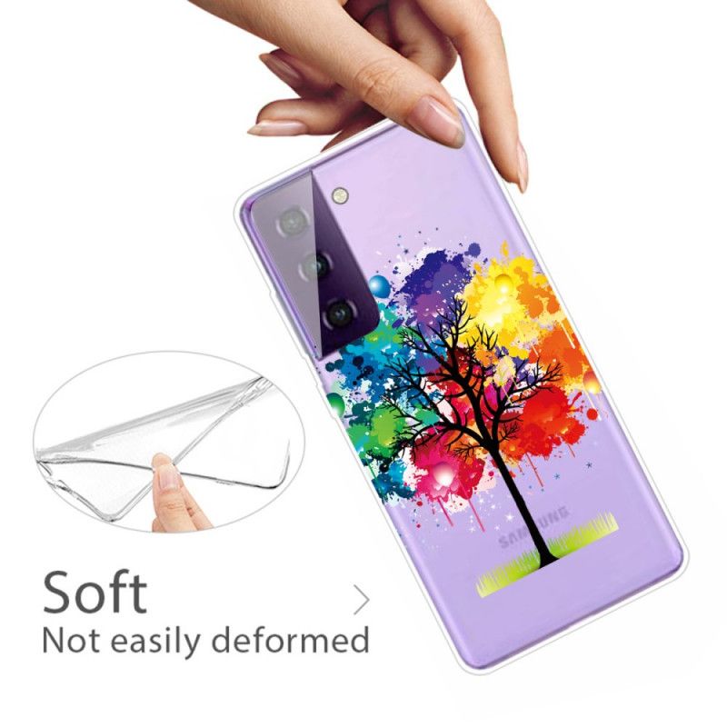 Cover Samsung Galaxy S21 Plus 5G Gennemsigtigt Akvareltræ