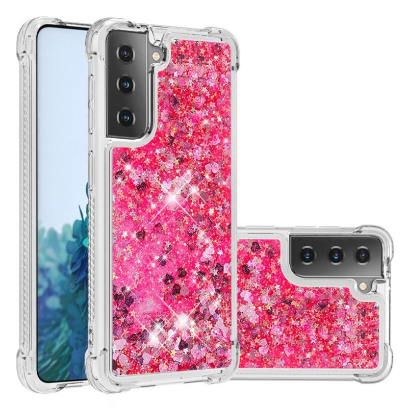 Cover Samsung Galaxy S21 Plus 5G Hvid Mobilcover Lystglitter