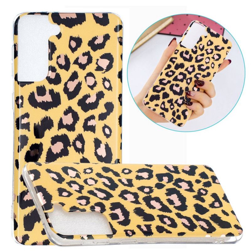 Cover Samsung Galaxy S21 Plus 5G Marmor I Leopardstil Original