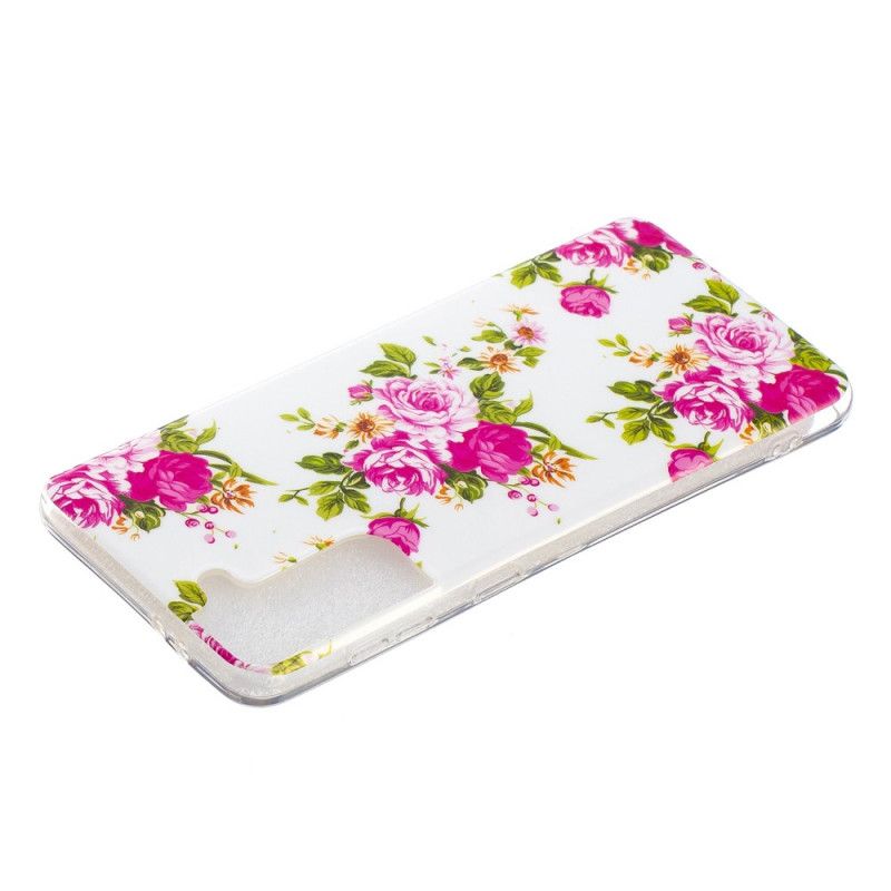 Cover Samsung Galaxy S21 Plus 5G Mobilcover Fluorescerende Frihedsblomster