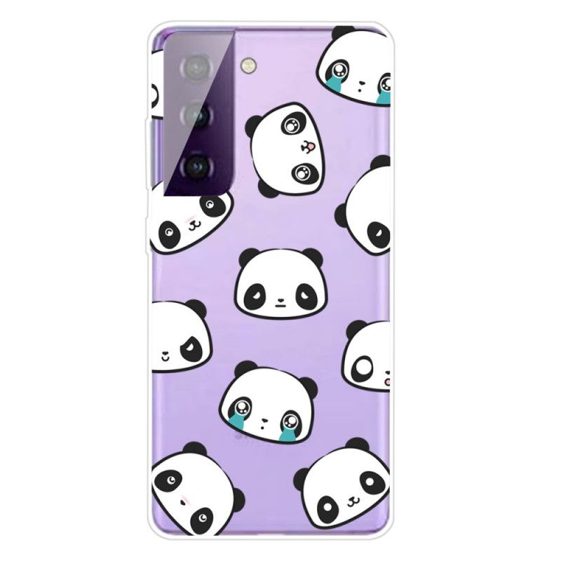 Cover Samsung Galaxy S21 Plus 5G Mobilcover Gennemsigtige Sentimentale Pandaer