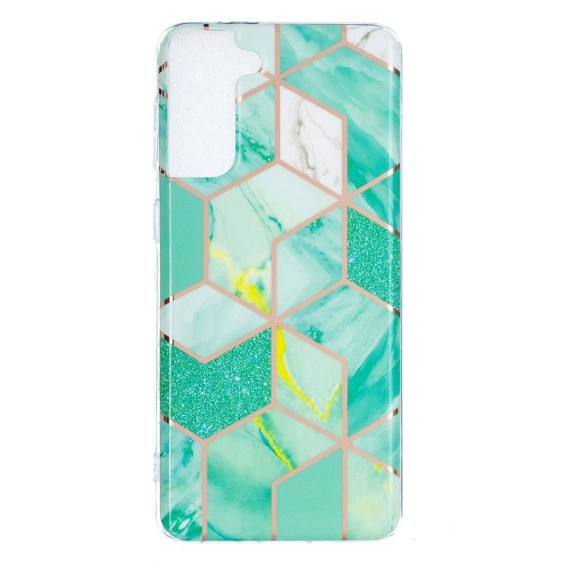 Cover Samsung Galaxy S21 Plus 5G Sort Geometri I Alle Farver Original