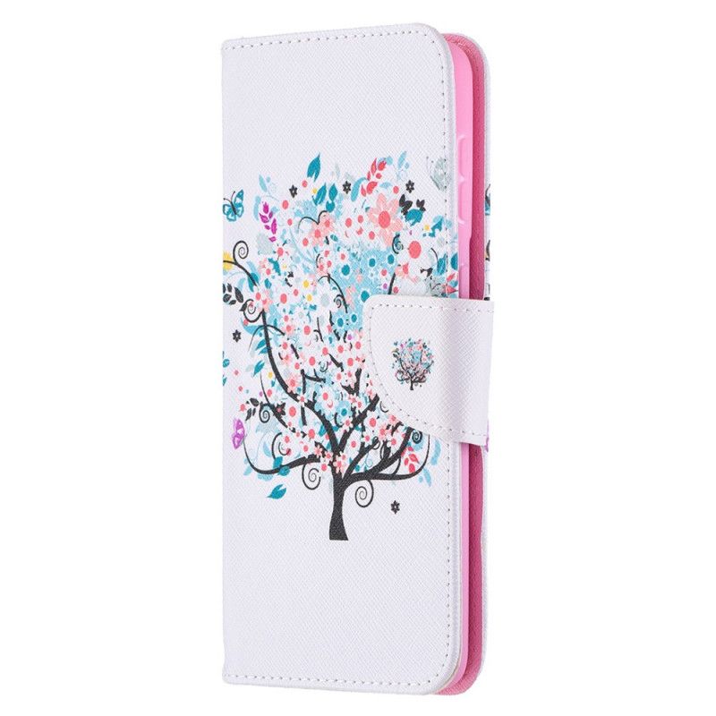 Flip Cover Læder for Samsung Galaxy S21 Plus 5G Blomstret Træ