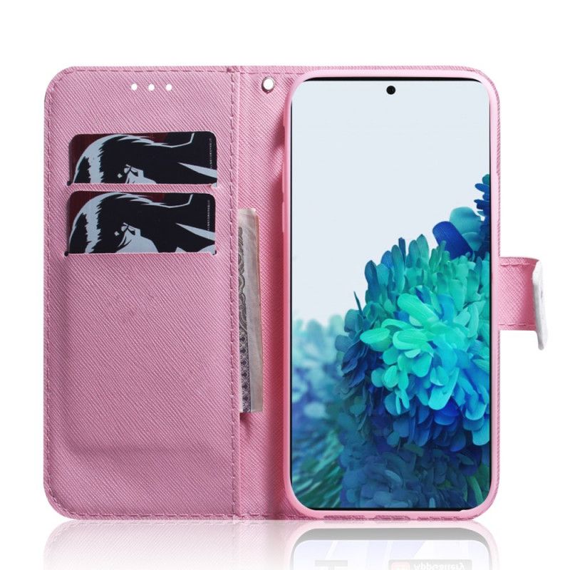 Flip Cover Læder for Samsung Galaxy S21 Plus 5G Gammel Rosenblomst