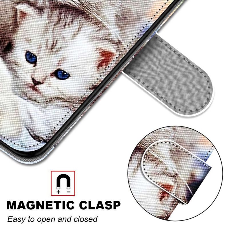 Flip Cover Læder Samsung Galaxy S21 Plus 5G Familie Af Katte Original