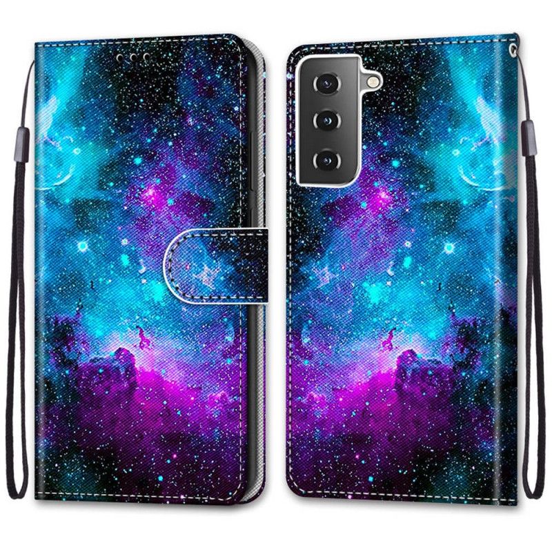 Flip Cover Læder Samsung Galaxy S21 Plus 5G Kosmisk Himmel