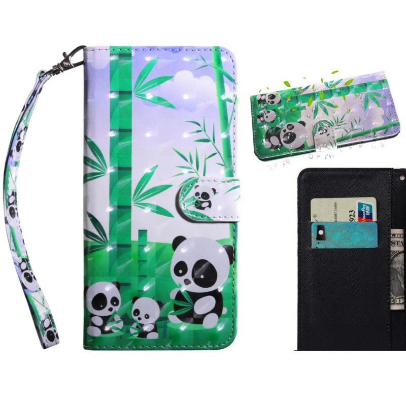 Flip Cover Læder Samsung Galaxy S21 Plus 5G Pandas Familie Original