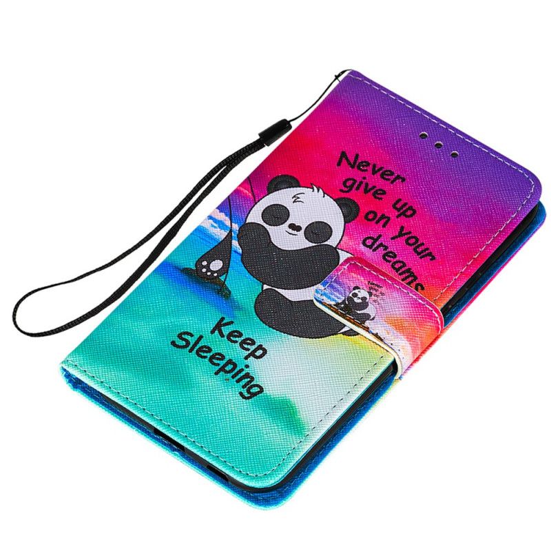 Flip Cover Læder Samsung Galaxy S21 Plus 5G Sovende Panda