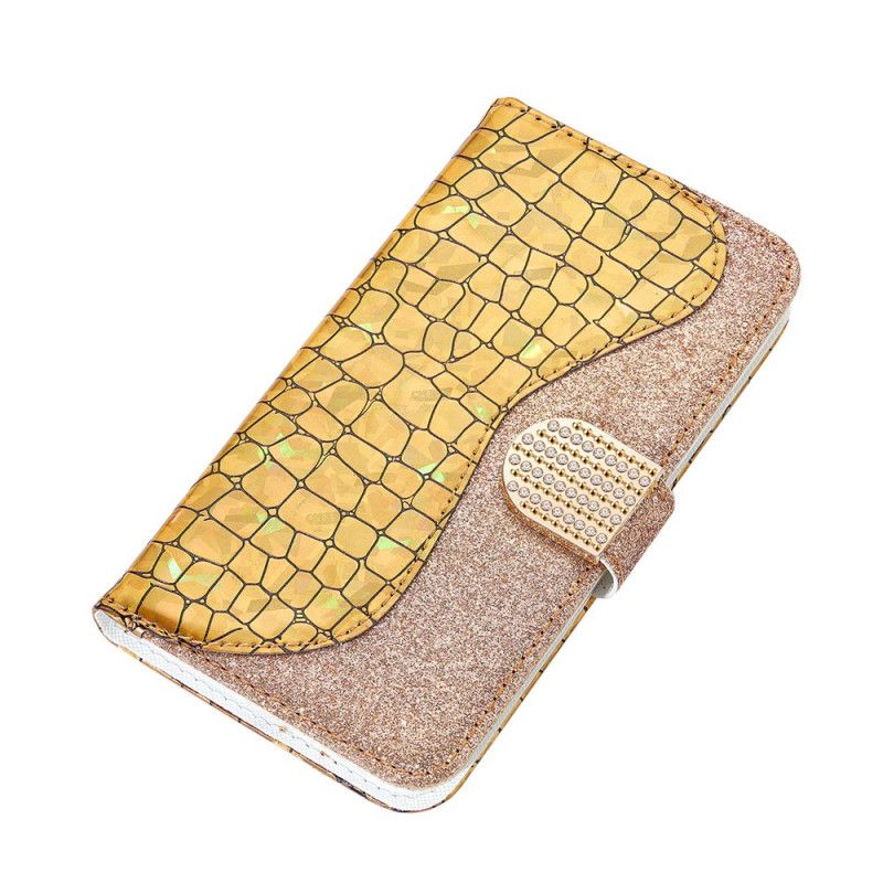 Flip Cover Samsung Galaxy S21 Plus 5G Grøn Mobilcover Krokodildiamanter