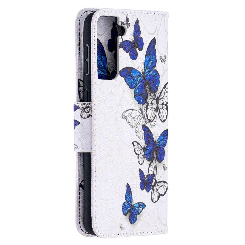 Flip Cover Samsung Galaxy S21 Plus 5G Hvid Vidunderlige Sommerfugle