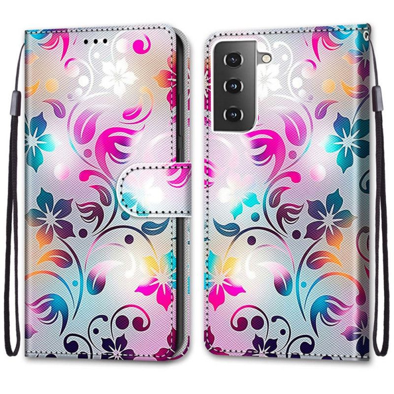 Flip Cover Samsung Galaxy S21 Plus 5G Magenta Farvede Blade