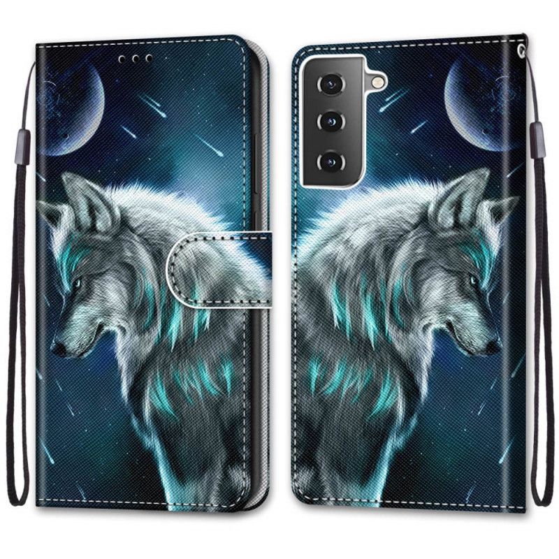 Flip Cover Samsung Galaxy S21 Plus 5G Mobilcover Ulv Under Et Brus Af Stjerner