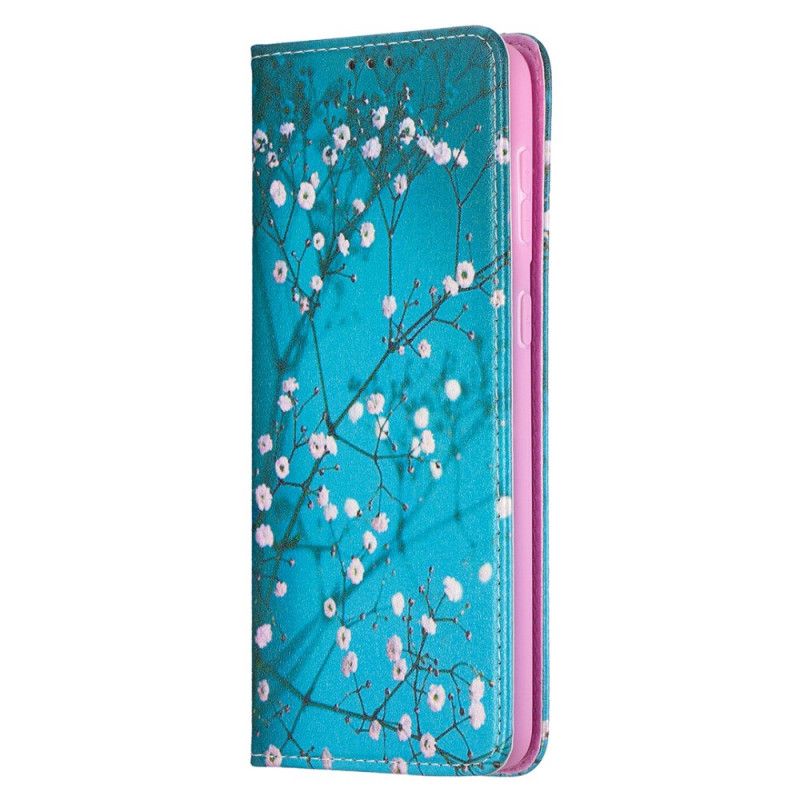 Læder Cover for Samsung Galaxy S21 Plus 5G Blomstrende Grene