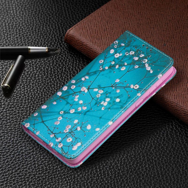 Læder Cover for Samsung Galaxy S21 Plus 5G Blomstrende Grene