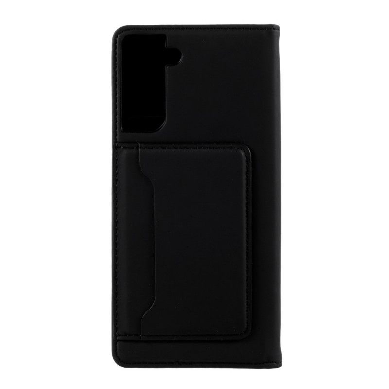 Læder Cover for Samsung Galaxy S21 Plus 5G Sort Support Kortholder