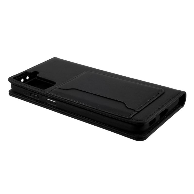 Læder Cover for Samsung Galaxy S21 Plus 5G Sort Support Kortholder