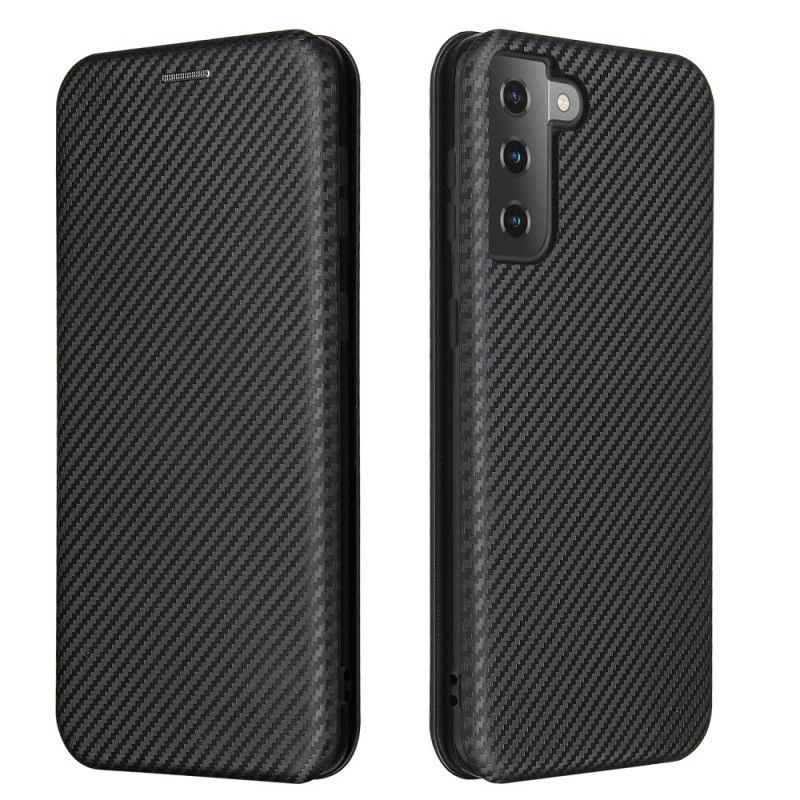 Læder Cover Samsung Galaxy S21 Plus 5G Sort Kulfiber