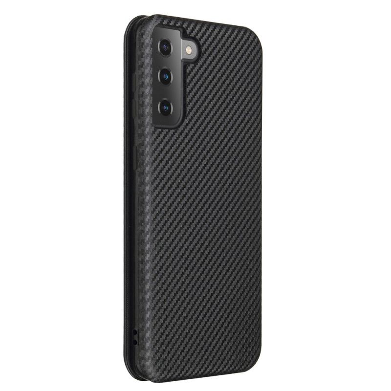 Læder Cover Samsung Galaxy S21 Plus 5G Sort Kulfiber