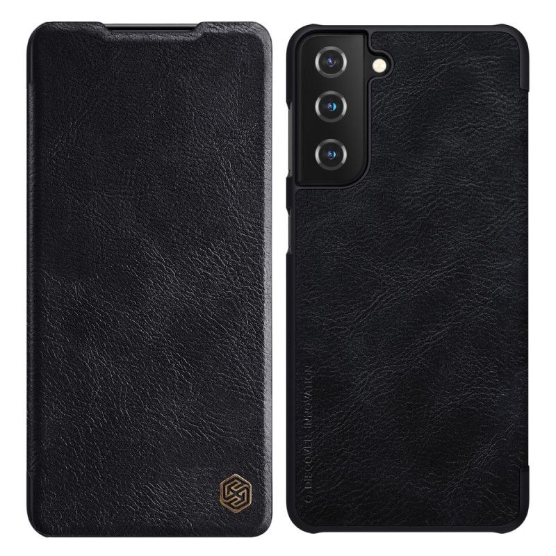 Læder Cover Samsung Galaxy S21 Plus 5G Sort Nillkin Qin-Serie