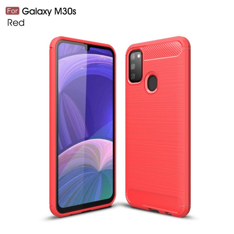 Cover Samsung Galaxy M21 Sort Børstet Kulfiber