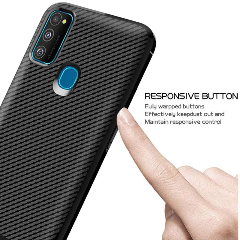 Cover Samsung Galaxy M21 Sort Enkelt Fleksibelt Kulfiber