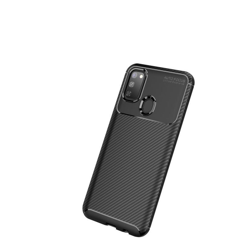 Cover Samsung Galaxy M21 Sort Fleksibel Kulfiberstruktur Beskyttelse