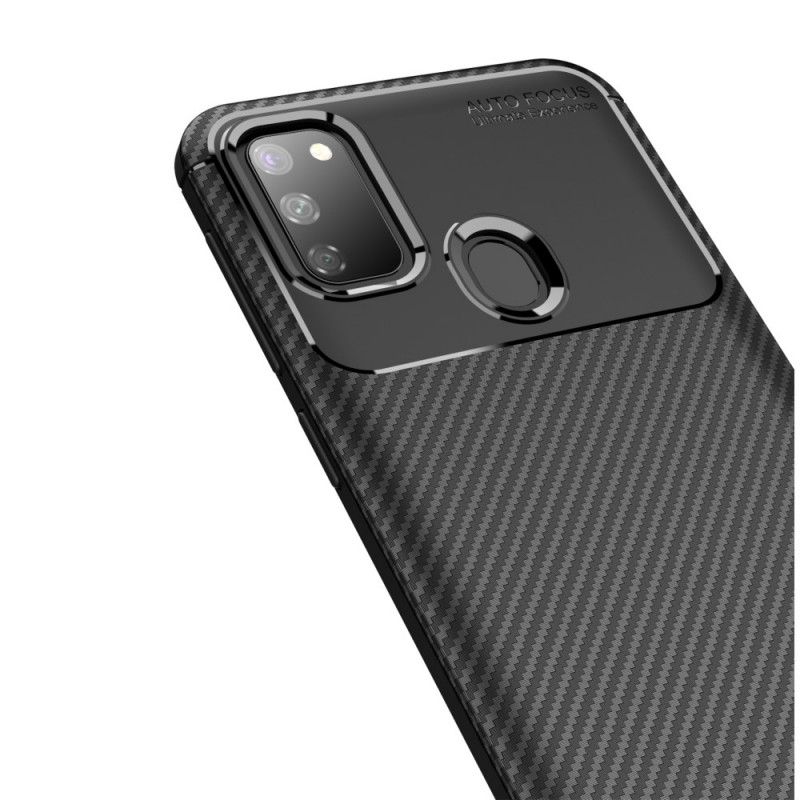 Cover Samsung Galaxy M21 Sort Fleksibel Kulfiberstruktur Beskyttelse