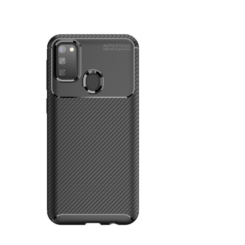 Cover Samsung Galaxy M21 Sort Fleksibel Kulfiberstruktur Beskyttelse