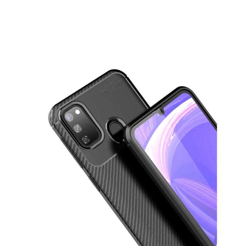 Cover Samsung Galaxy M21 Sort Fleksibel Kulfiberstruktur Beskyttelse