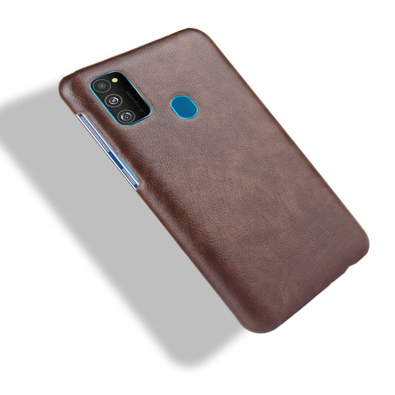 Cover Samsung Galaxy M21 Sort Mobilcover Lychee-Lædereffekt