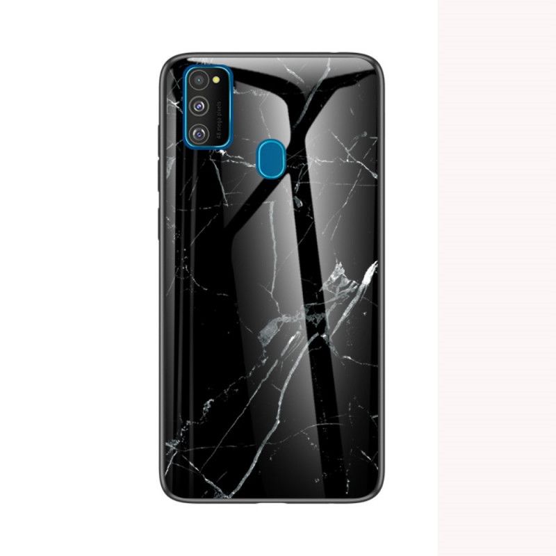 Cover Samsung Galaxy M21 Sort Premiumfarvet Hærdet Glas Beskyttelse