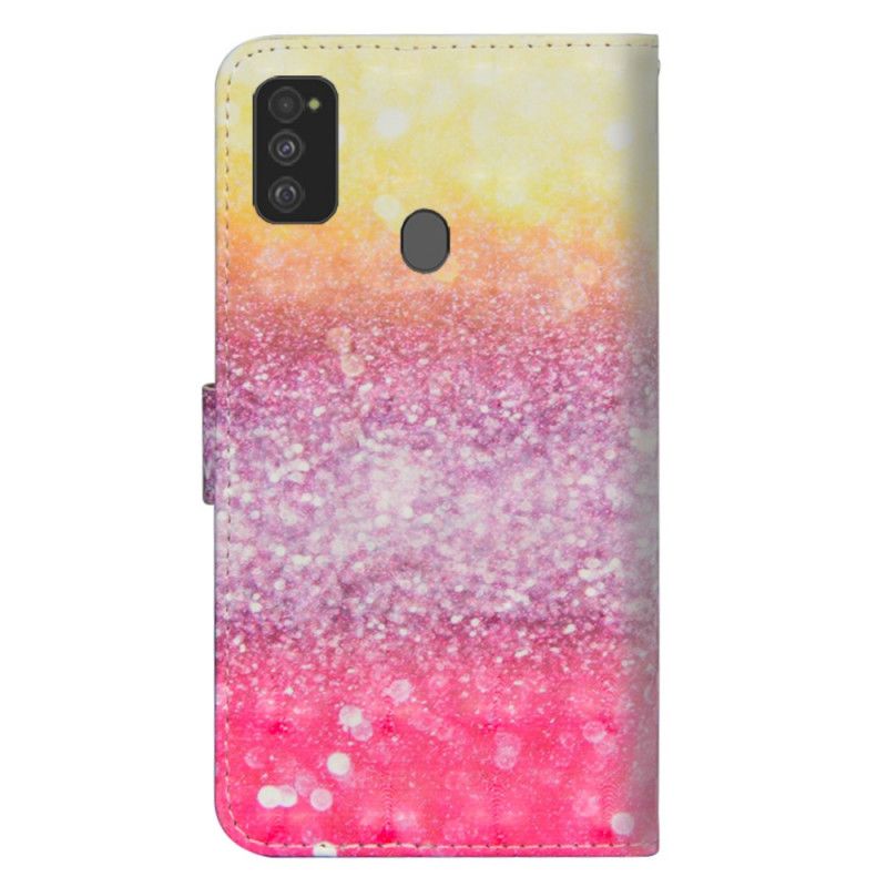 Flip Cover Læder for Samsung Galaxy M21 Gradient Magenta Glitter