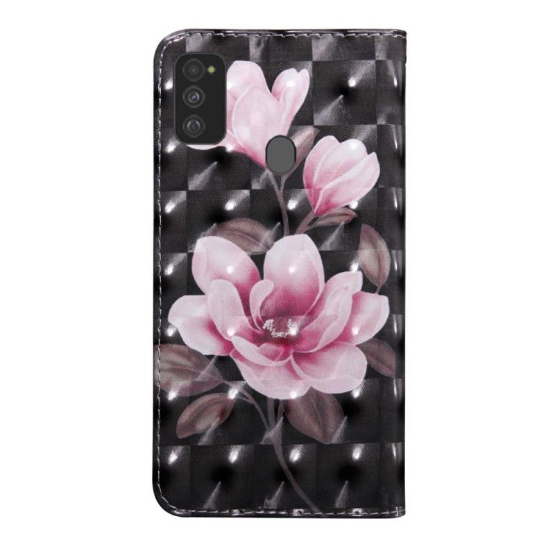 Flip Cover Læder Samsung Galaxy M21 Blomster Blomstrer