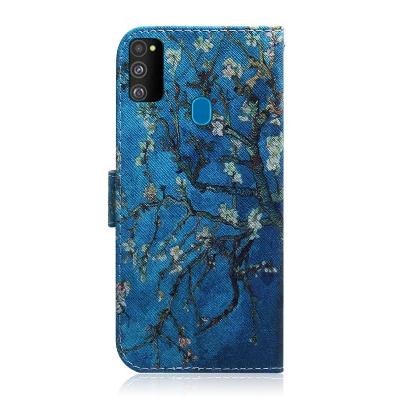 Flip Cover Læder Samsung Galaxy M21 Blomstrende Trægren