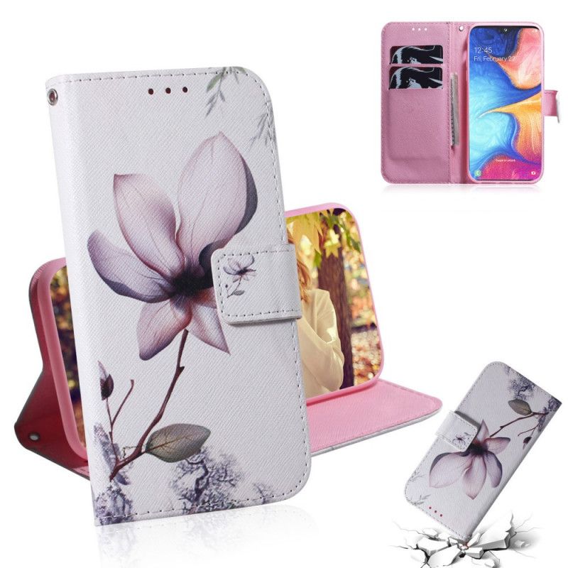 Flip Cover Læder Samsung Galaxy M21 Gammel Rosenblomst Original