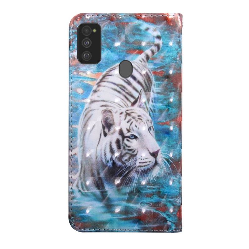 Flip Cover Samsung Galaxy M21 Mobilcover Tiger I Vandet