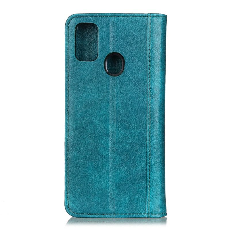 Læder Cover for Samsung Galaxy M21 Sort Charmerende Split Lychee Læder