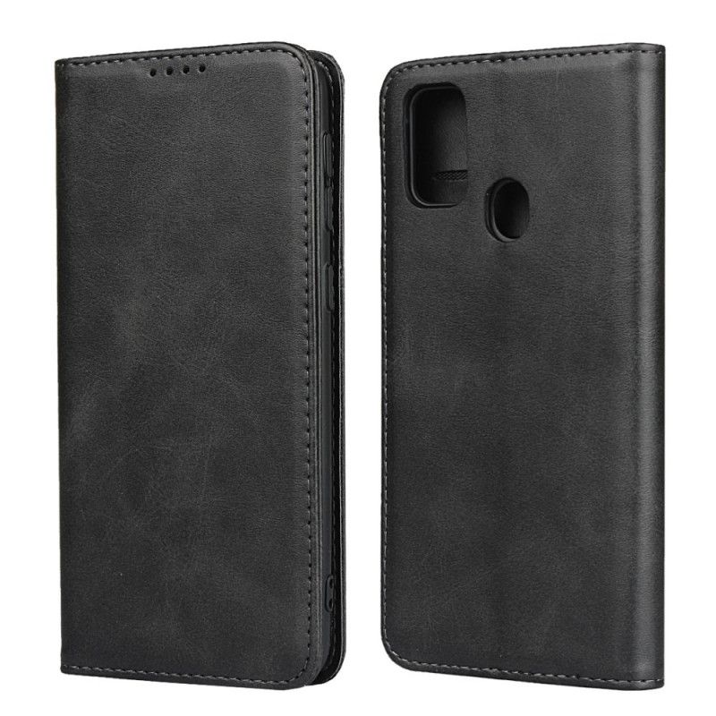 Læder Cover Samsung Galaxy M21 Sort Elegant Split Læder