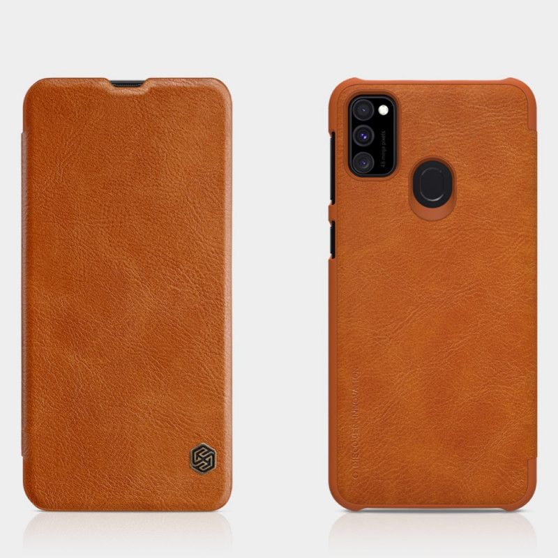 Læder Cover Samsung Galaxy M21 Sort Nillkin Qin-Serie