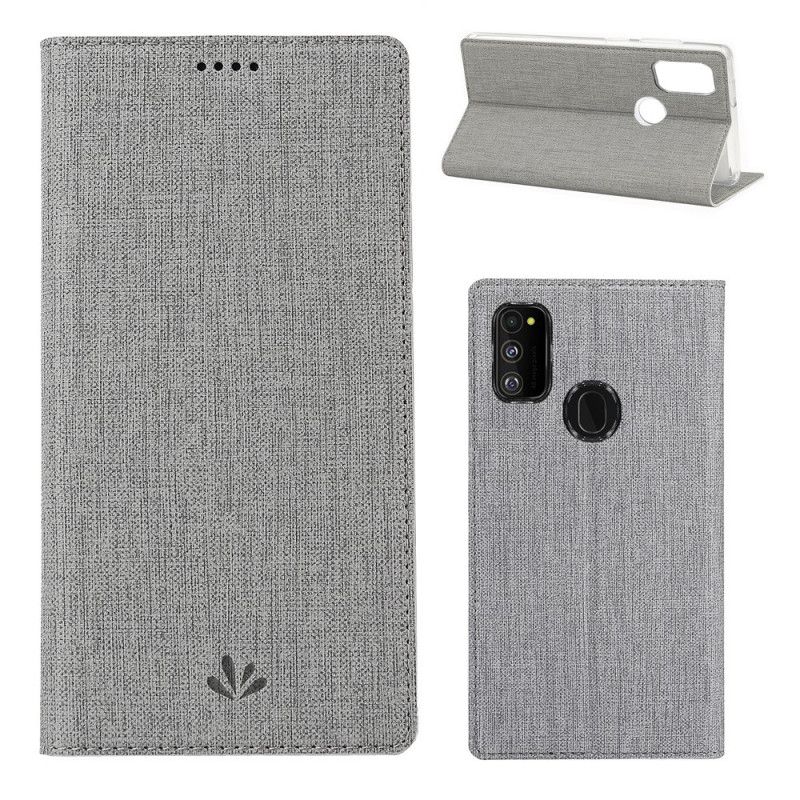 Læder Cover Samsung Galaxy M21 Sort Struktureret Original