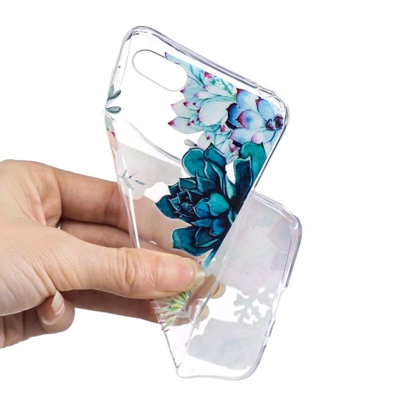 Cover for Huawei Y5 2018 Gennemsigtige Akvarelblomster