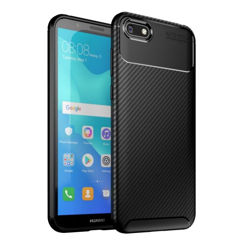 Cover Huawei Y5 2018 Fleksibel Kulfibertekstur