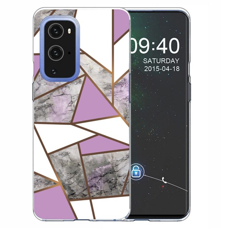 Cover for OnePlus 9 Sort Geometrisk Marmor