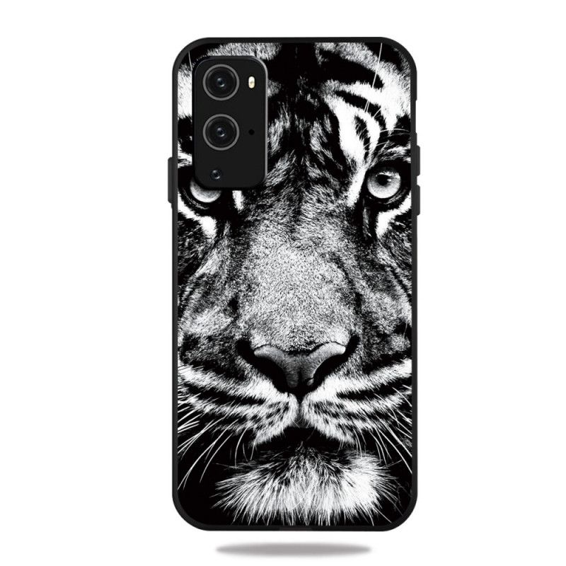 Cover for OnePlus 9 Sort Og Hvid Tiger