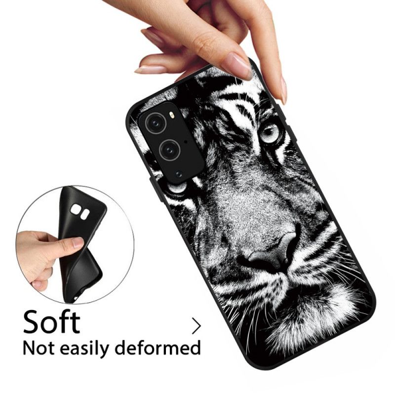 Cover for OnePlus 9 Sort Og Hvid Tiger