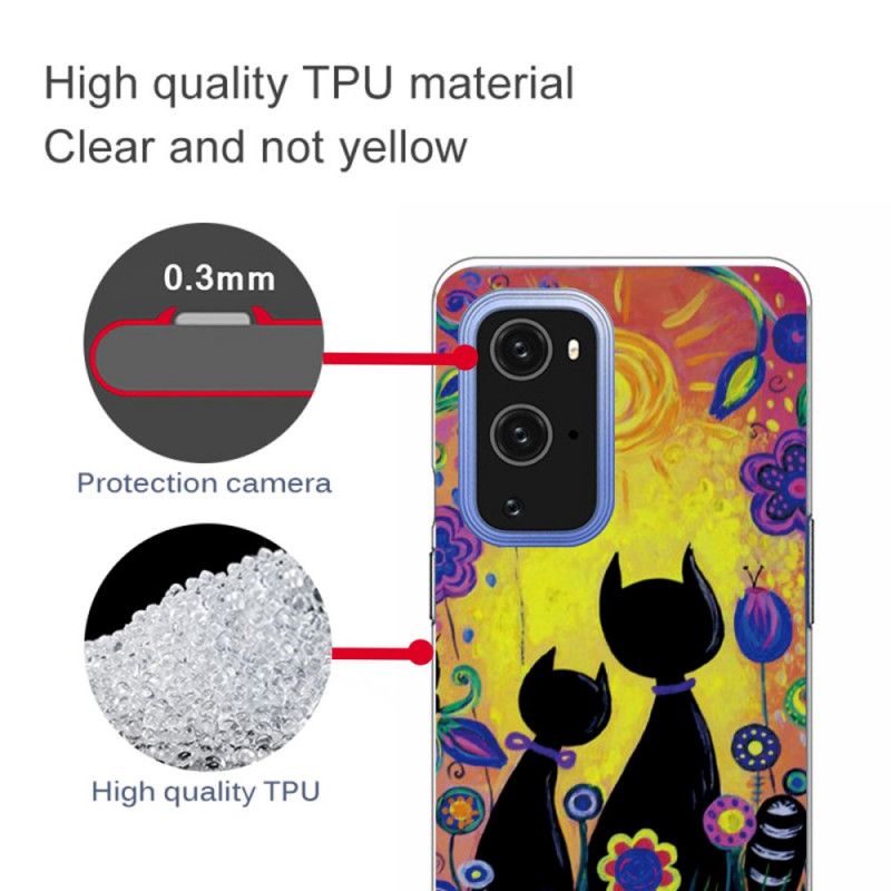 Cover for OnePlus 9 Sort Tegneseriekat