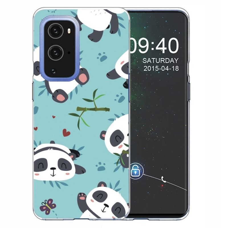 Cover OnePlus 9 Grøn Mobilcover Bunke Af Pandaer