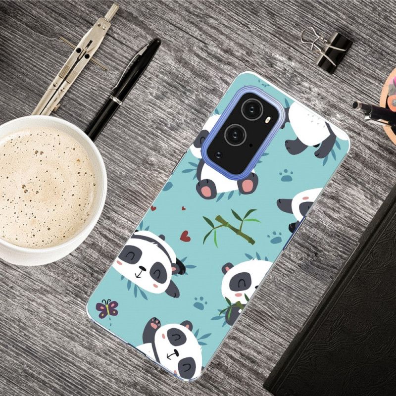 Cover OnePlus 9 Grøn Mobilcover Bunke Af Pandaer